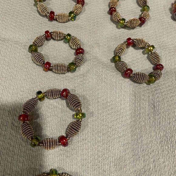 Multicolored Silver Wire Purple and Green Napkin Rings 2 sets of 6 Each = 12 - Picture 12 of 16